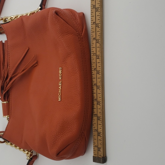 Michael Kors Orange Leather Crossbody bag with strap & tassle. - Picture 8 of 13